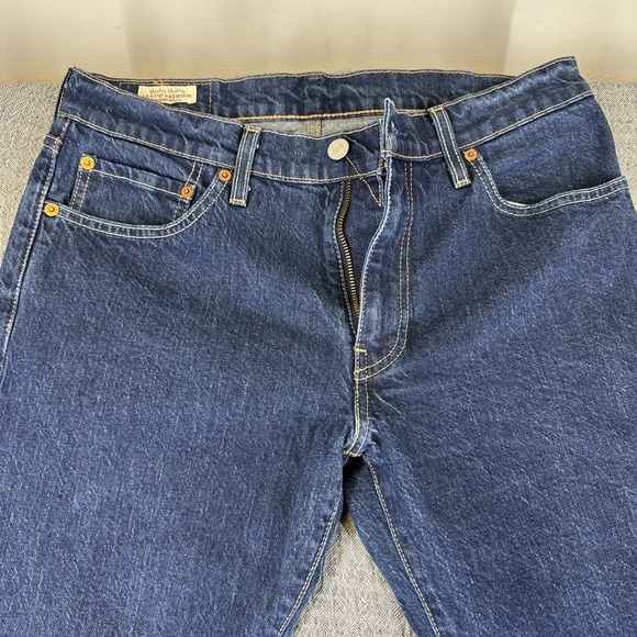 Levi's 511 Jeans 32X34 Mens Dark Blue Jeans Premium Denim BIG E Leather Patch - Picture 2 of 8